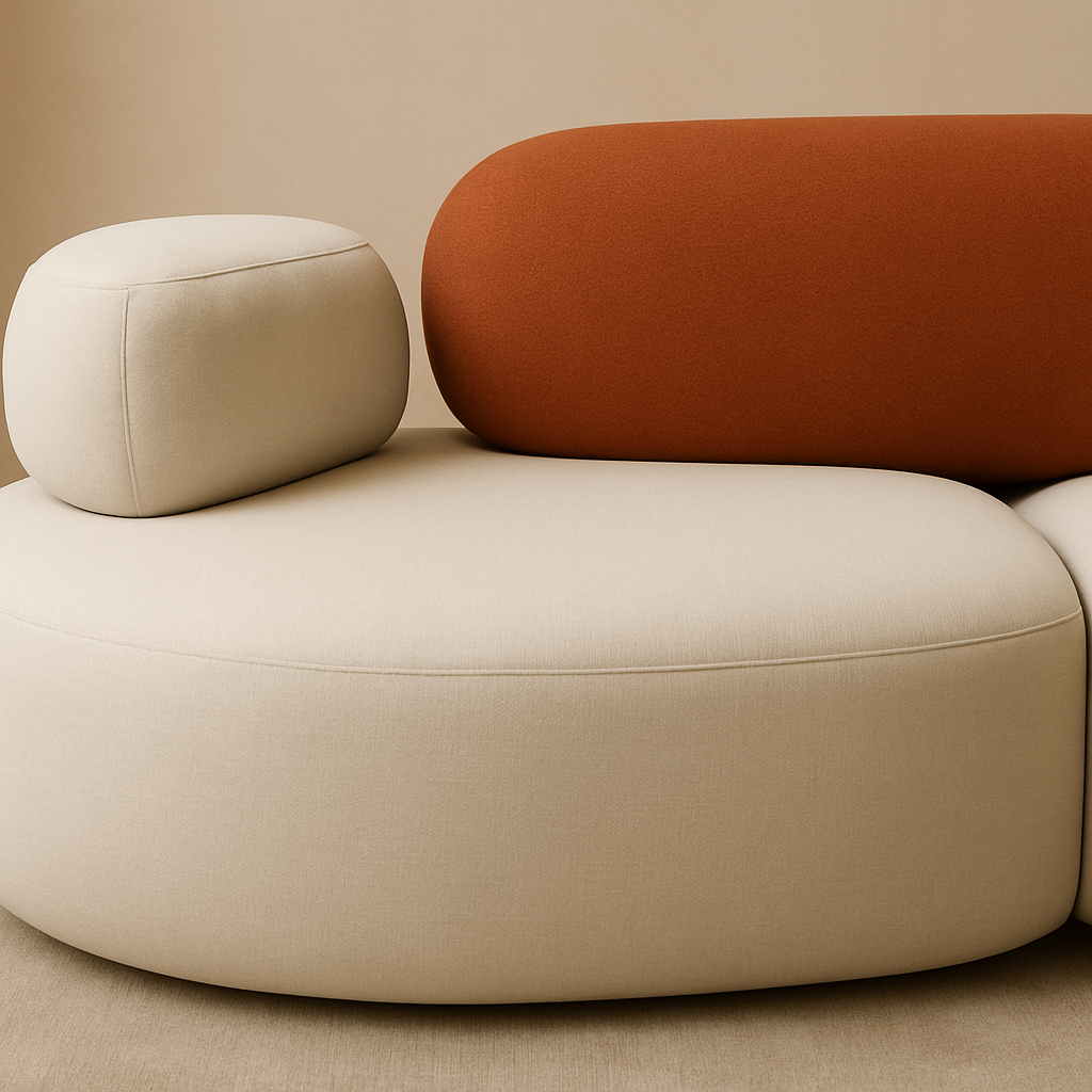 Detalle del diseño y material del Sofá Bulda NUMI