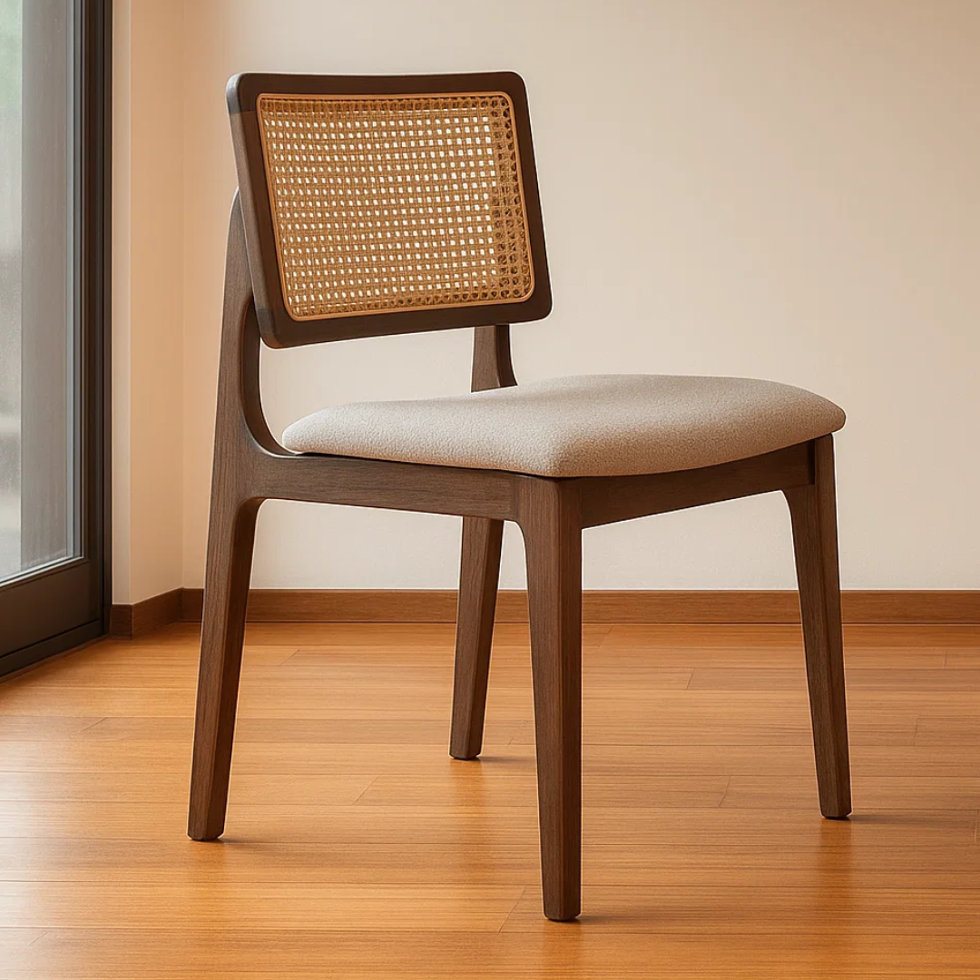 Silla de comedor Nala de madera maciza NUMI, diseño contemporáneo